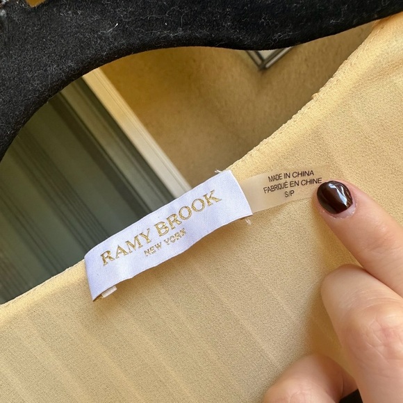 Ramy Brook Light Yellow Sleeveless Wrap Blouse - Picture 3 of 3